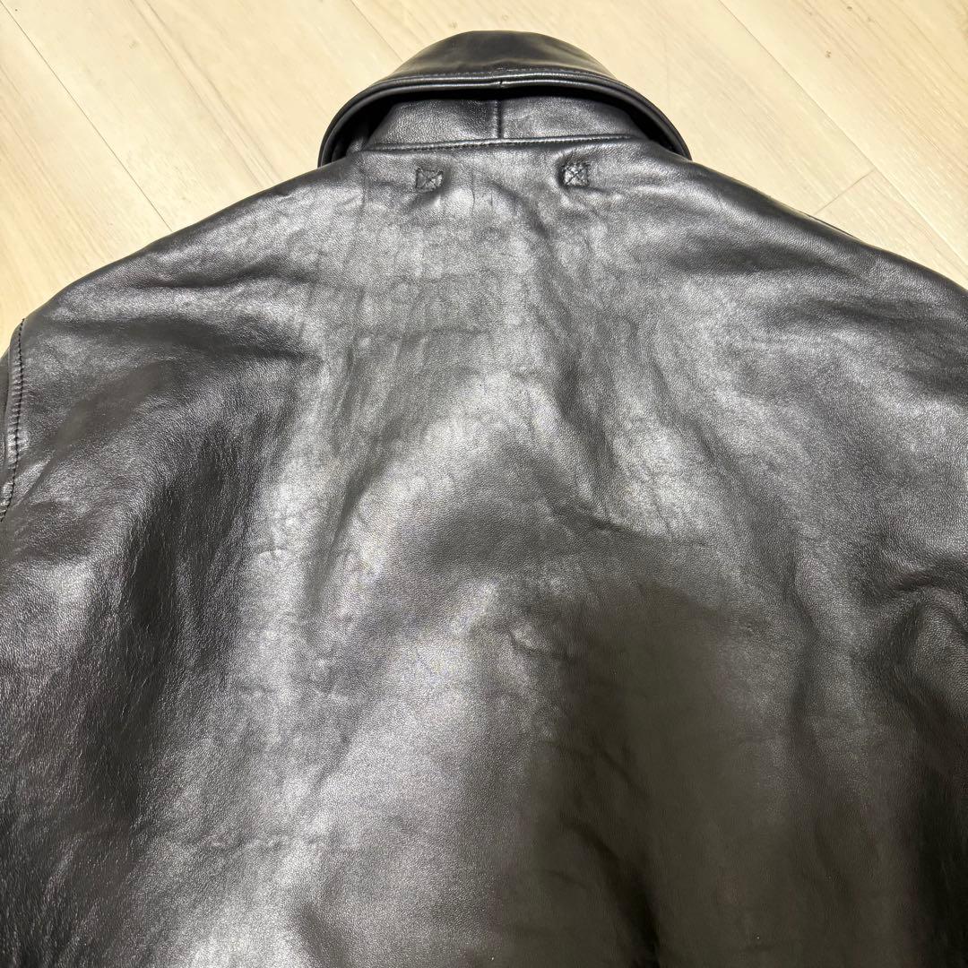 【美品】Avirex A-2フライトジャケット　アンティークラムレザー　ブラック