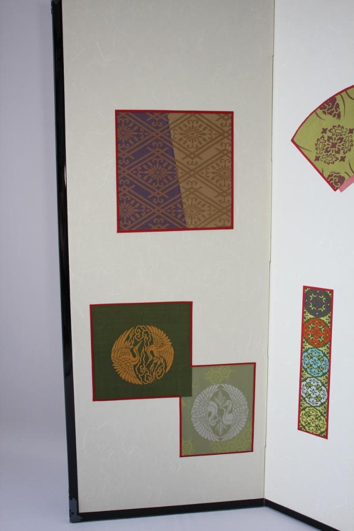 二曲屏風 一点物｜着物・帯地端裂リメイク｜和モダン 和室インテリア