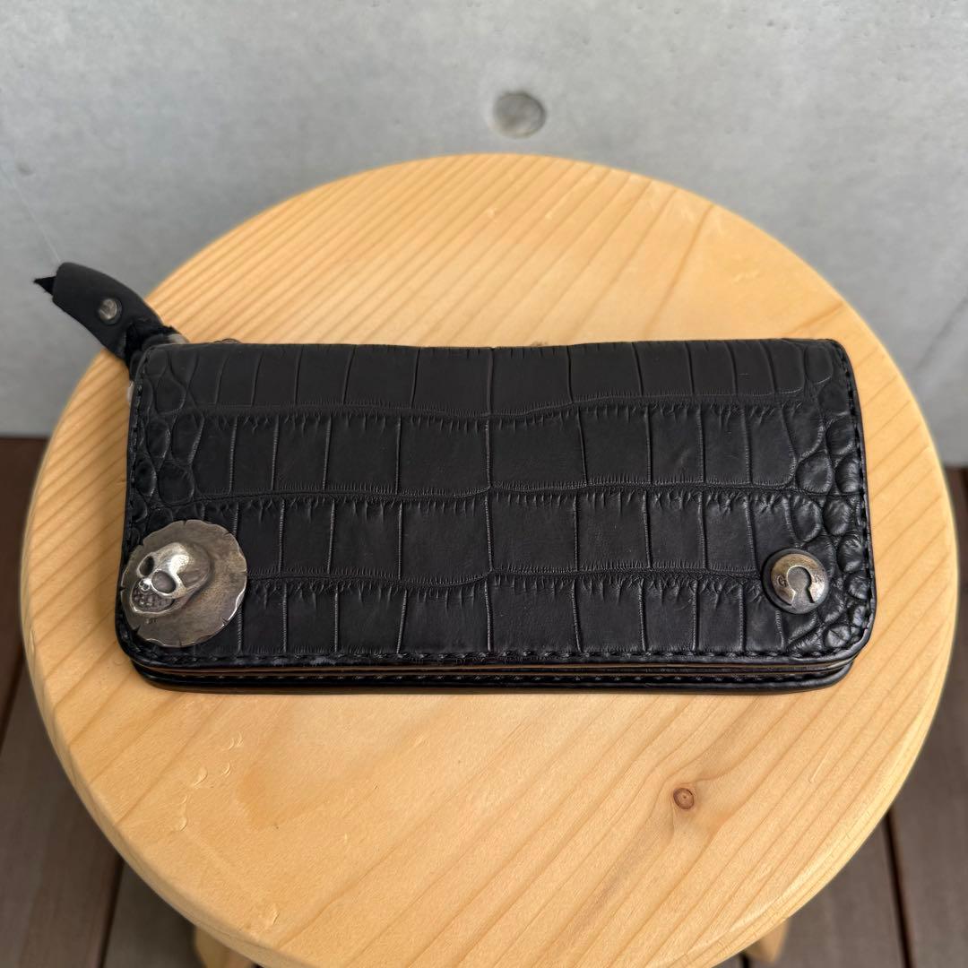 Gold Kid ゴールドキッド レザー クロコダイル革 財布 黒 新品 未使用