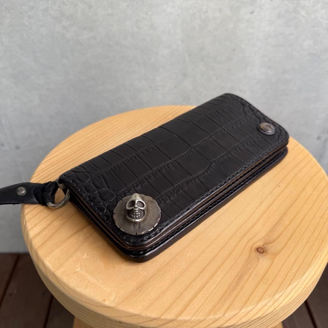 Gold Kid ゴールドキッド レザー クロコダイル革 財布 黒 新品 未使用