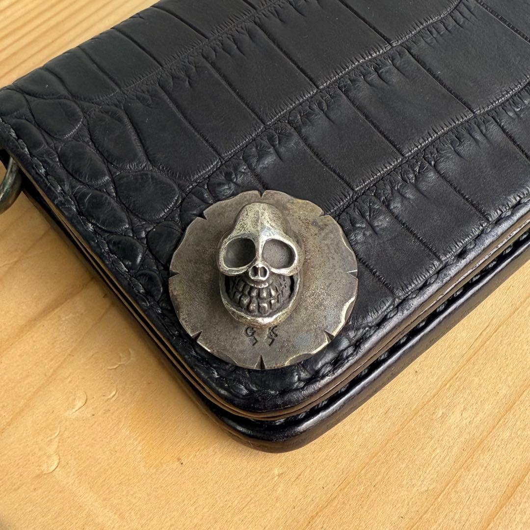 Gold Kid ゴールドキッド レザー クロコダイル革 財布 黒 新品 未使用