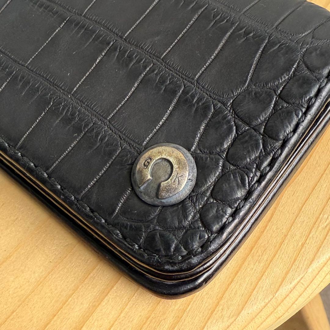 Gold Kid ゴールドキッド レザー クロコダイル革 財布 黒 新品 未使用