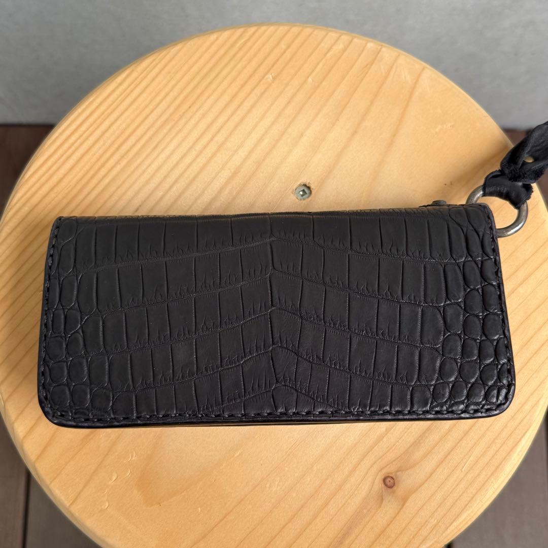 Gold Kid ゴールドキッド レザー クロコダイル革 財布 黒 新品 未使用