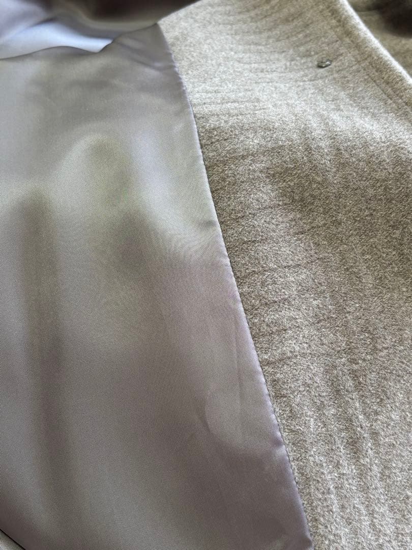 激安セール中！コート　日本製　ウール100　リアルファー襟　アンゴラ混　Aライン