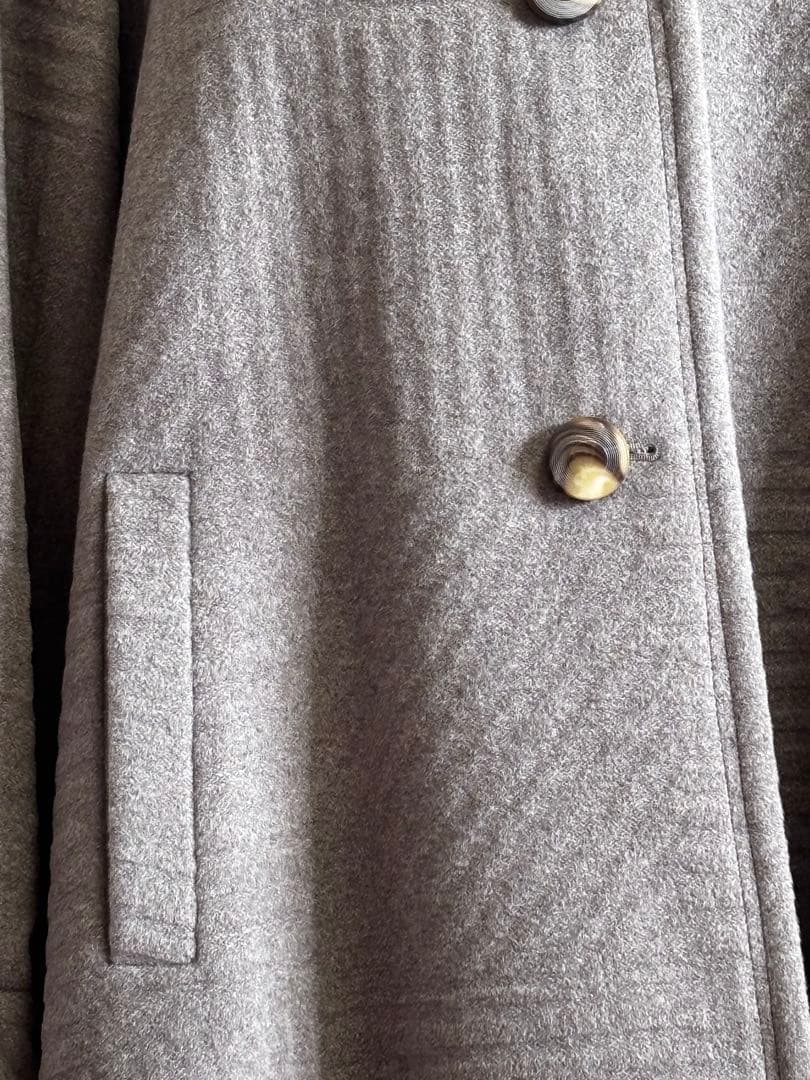 激安セール中！コート　日本製　ウール100　リアルファー襟　アンゴラ混　Aライン
