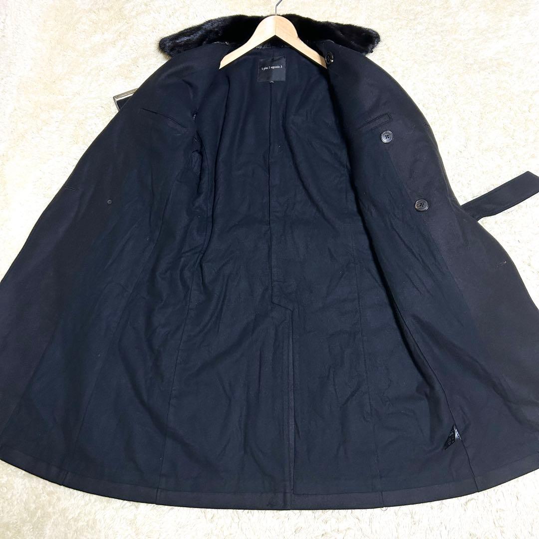 希少✨美品 1piu1uguale3 ミンク ウール レザー トレンチ 異素材