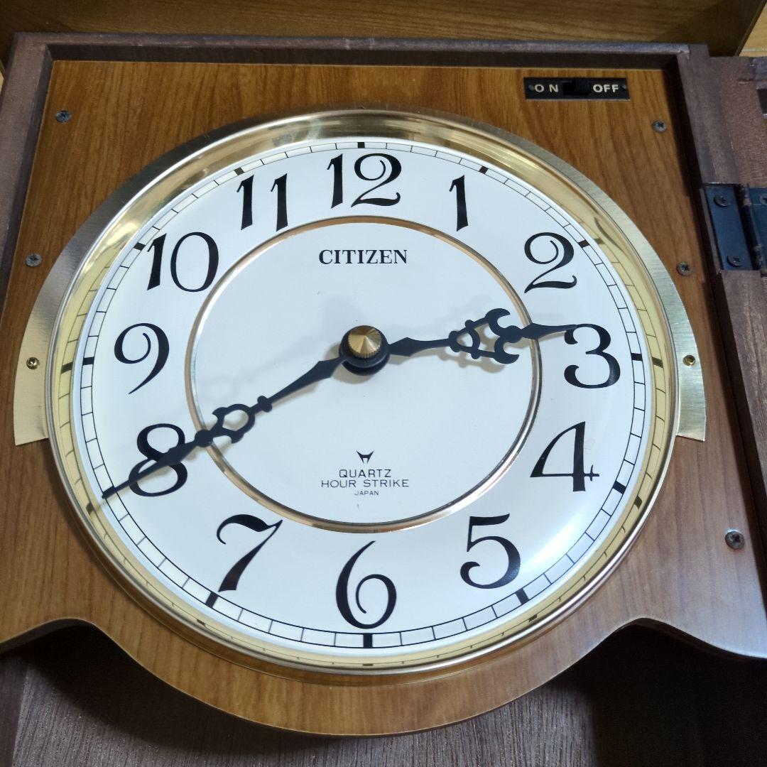 CITIZEN 振り子付き掛け時計 ウッド調　アンテーク