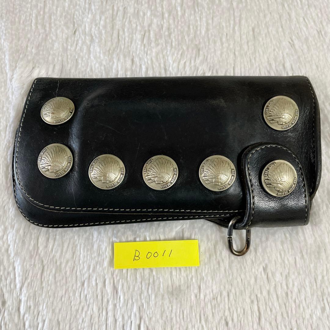 REDMOON レッドムーン 長財布 本革 レザー コンチョ インディアン 黒