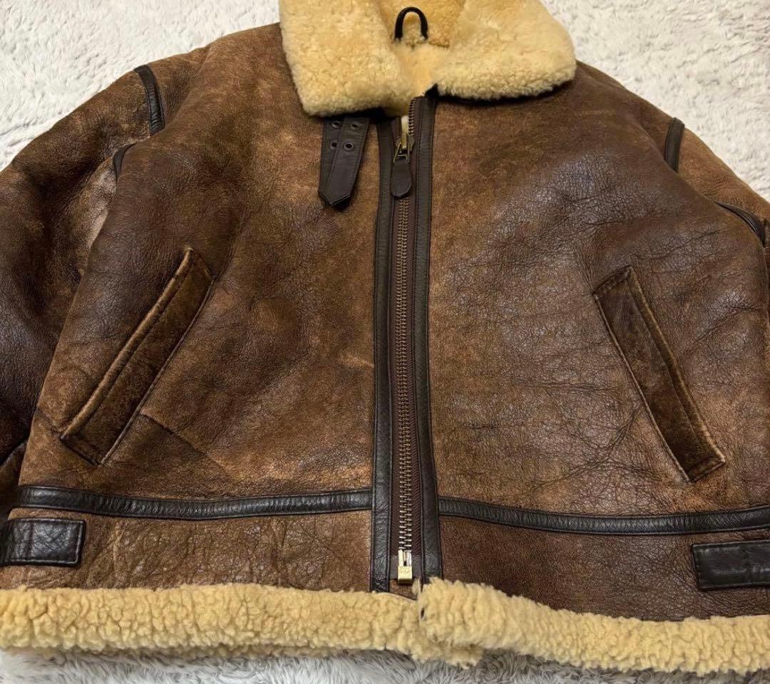 b-3 本革レザー ムートン フライトジャケット