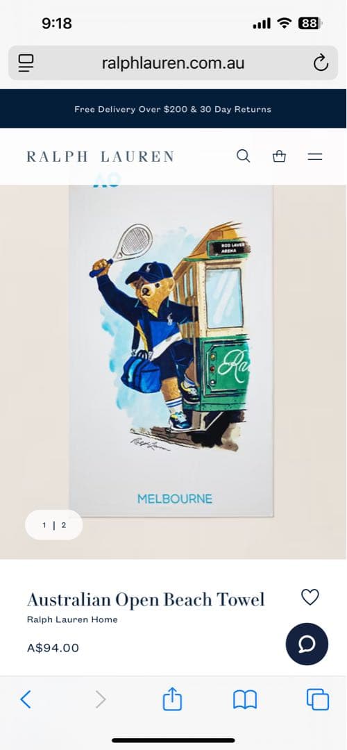 ポロラルフローレン　ポロベア　 2025ビーチタオル