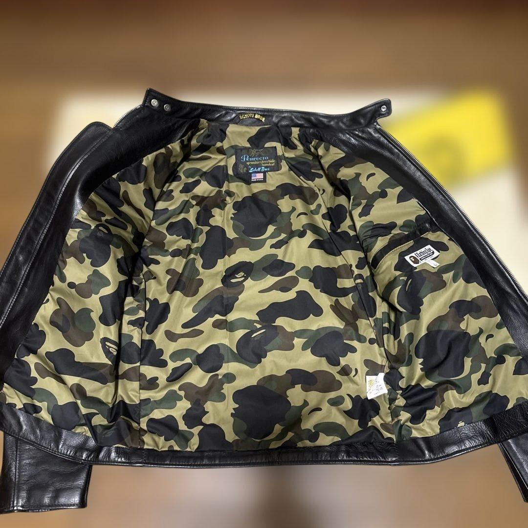 超美品‼️schott&ABathingApeコラボ641BA Lサイズ