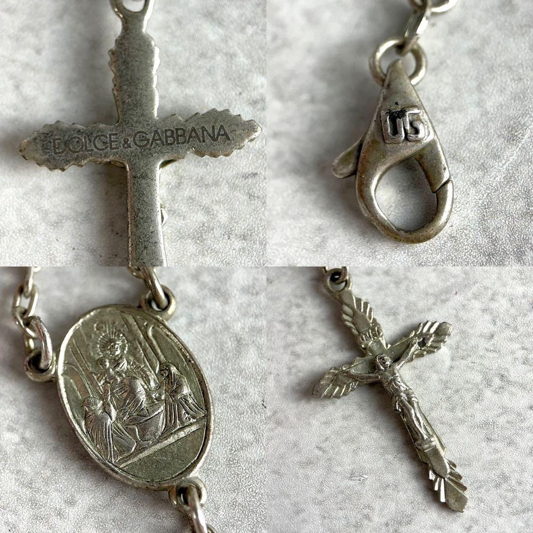 DOLCE&GABBANA ネックレス ロザリオ マリア クロス シルバー