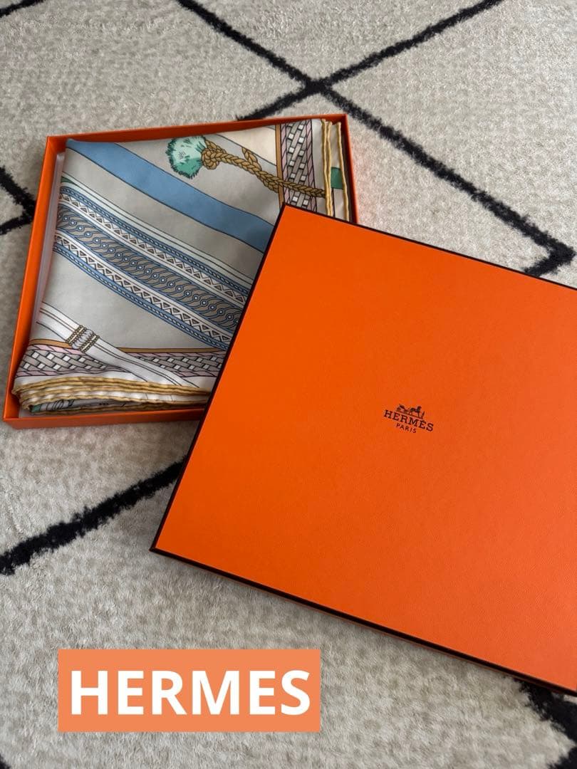 Hermès スカーフ 装飾品デザイン　カレウォッシュ90エトリエの競演