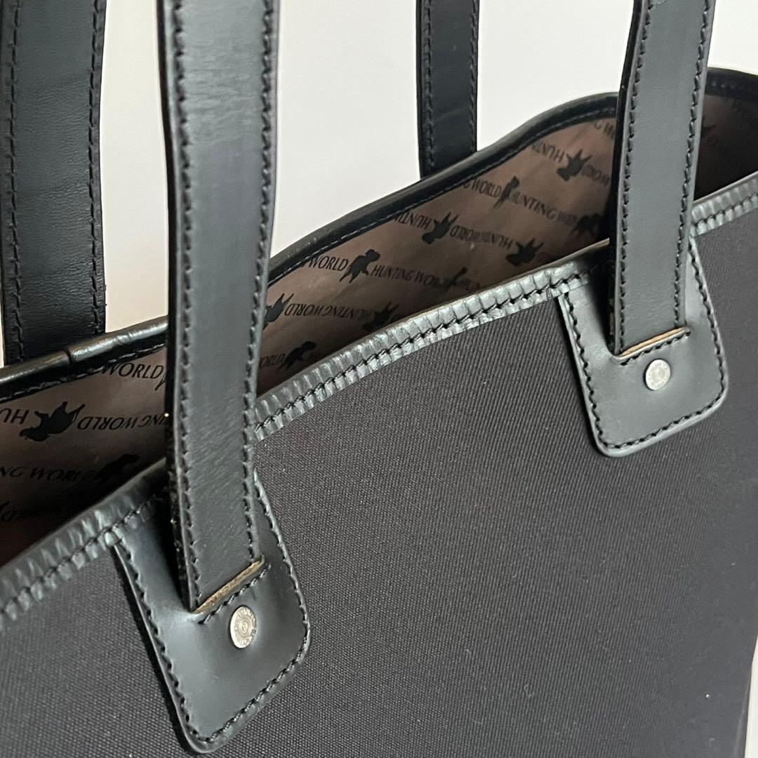 ✨未使用級✨　HUNTING WORLD 　トートバッグ　キャンバス　レザー　黒