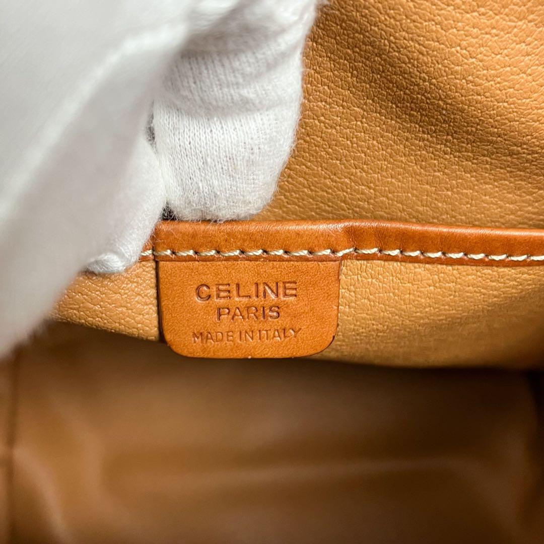 希少 セリーヌ CELINE リュック マカダム レザー PVC 巾着 フラップ