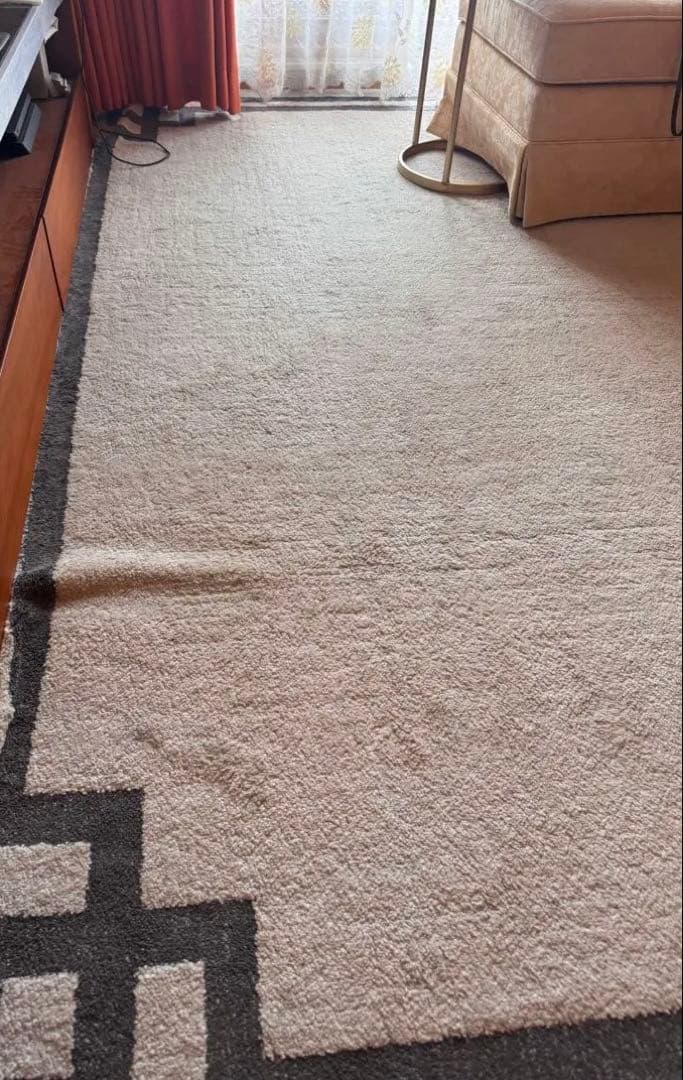 幾何学模様のラグ 約200cm x 274cm