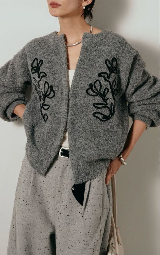 【ESIICA】ネップツイードカーブパンツ単品