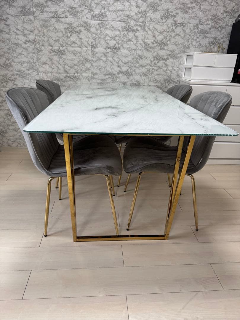 Francfranc ダイニングテーブル　大理石ゴールド