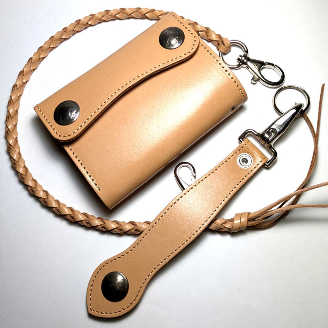 nbw1 新品 栃木レザー インディアンコンチョ付き財布 ヌメ革/ぬめ革/タン