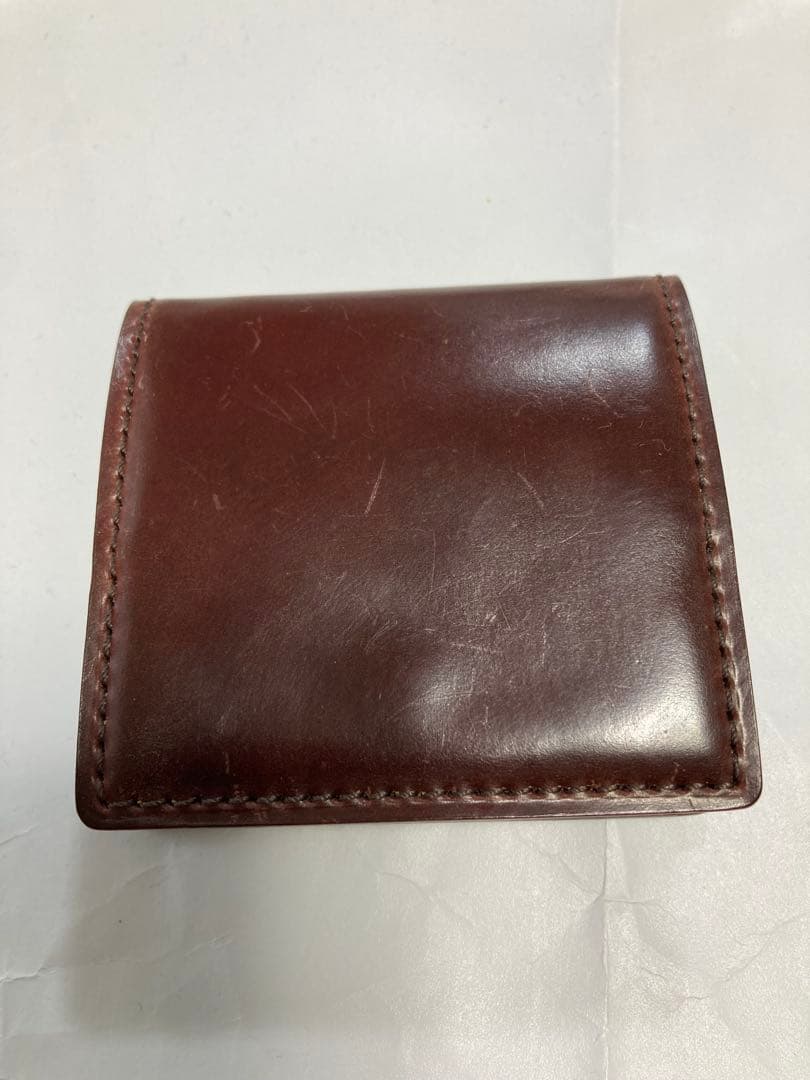 【未使用】ガンゾ ホーウィン シェルコードバン BOX 小銭入れ バーガンディ