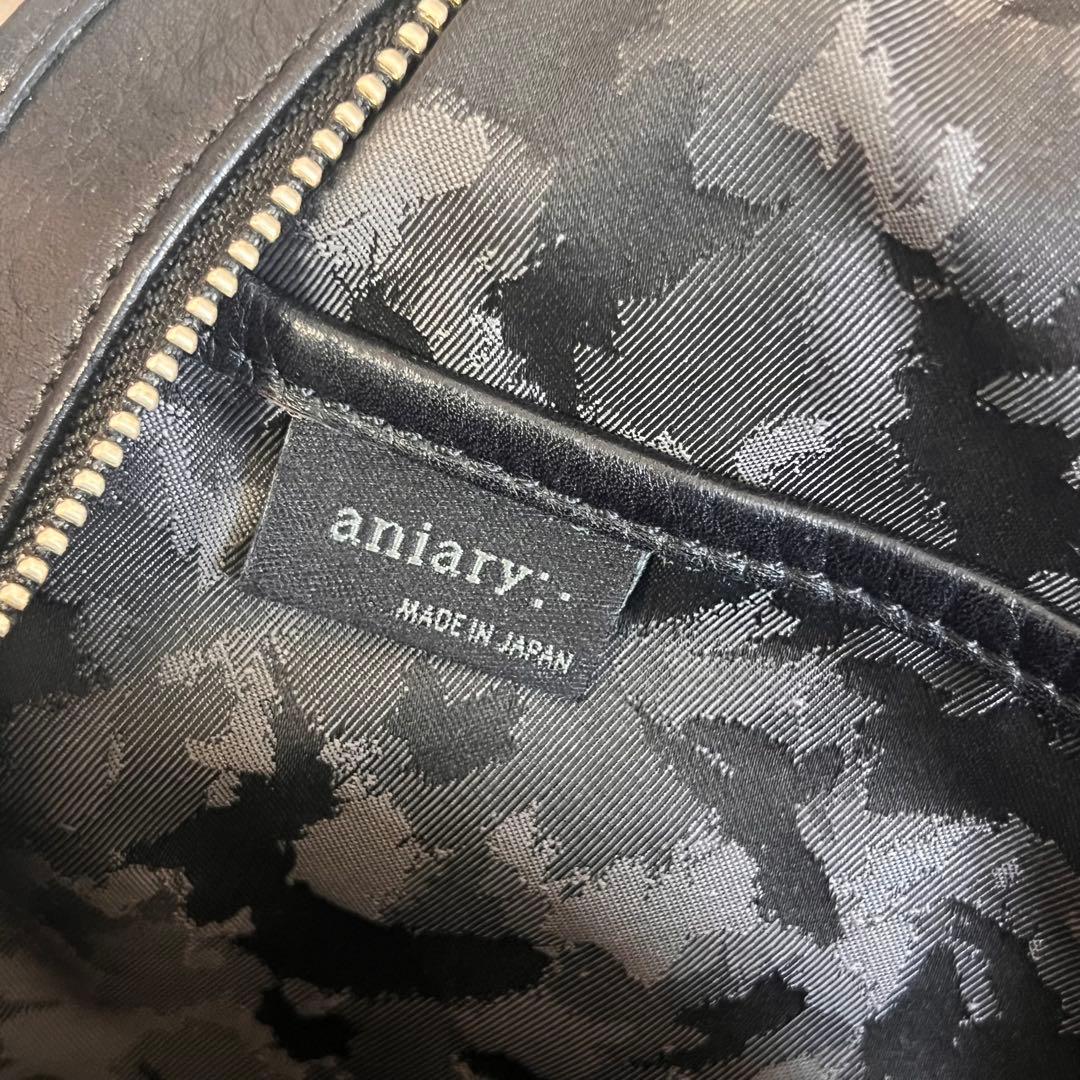 土日限定価格！　aniary　ボディバッグ　レザー　本革　ブラック　シボ加工