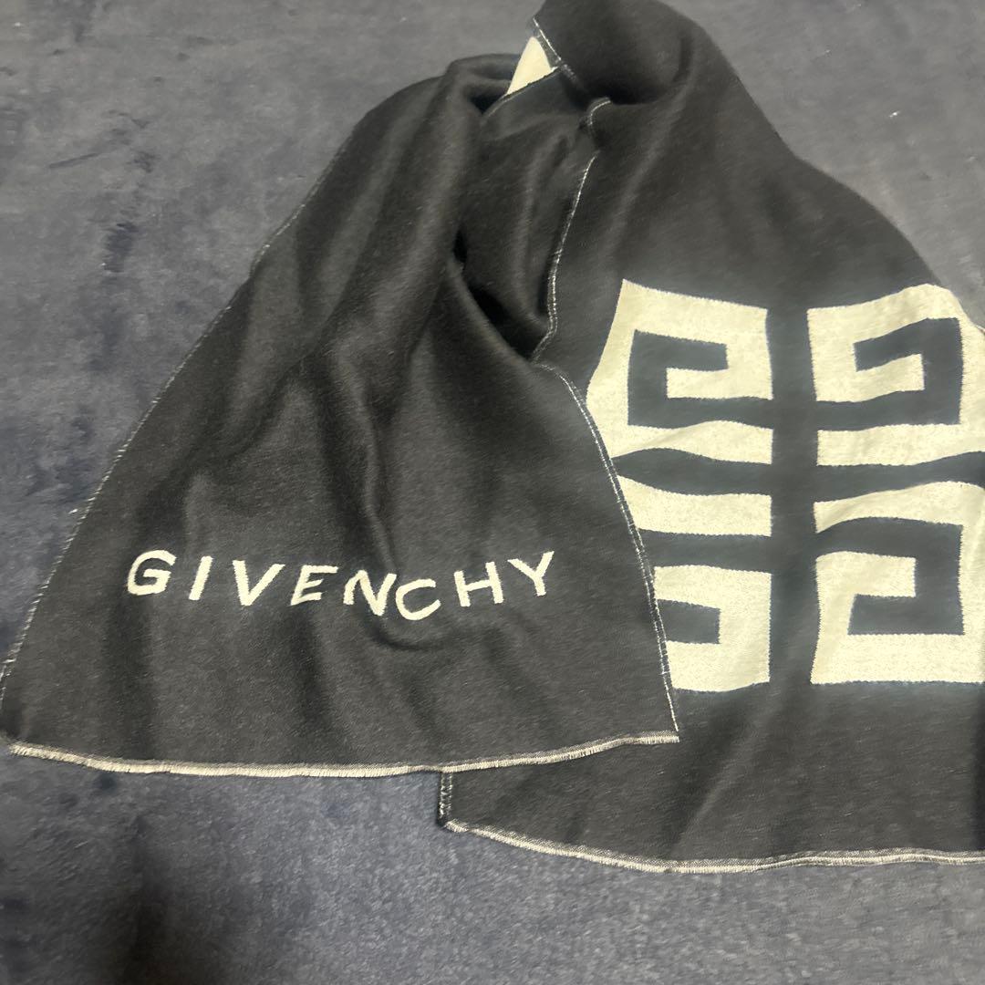 GIVENCHY ロゴマフラーGV3518J4546 1 BLACK/WHITE