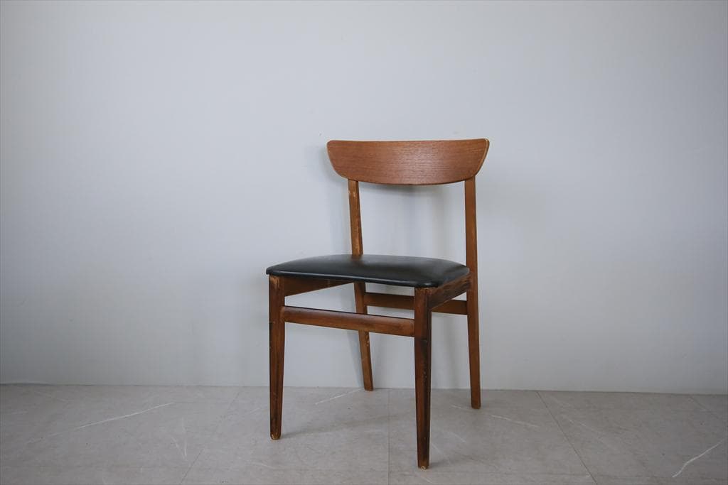 英国ヴィンテージチーク古木ダイニングチェア/椅子イス/モダン(92-164)