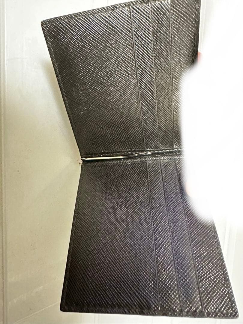 PRADA ブラック レザー マネークリップ