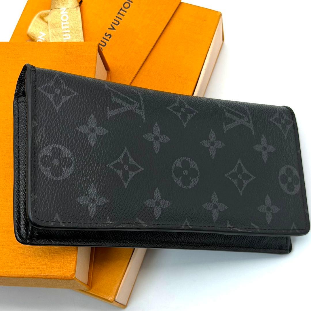 現行品 ルイヴィトン モノグラム エクリプス ポルトフォイユ ブラザ 財布 黒
