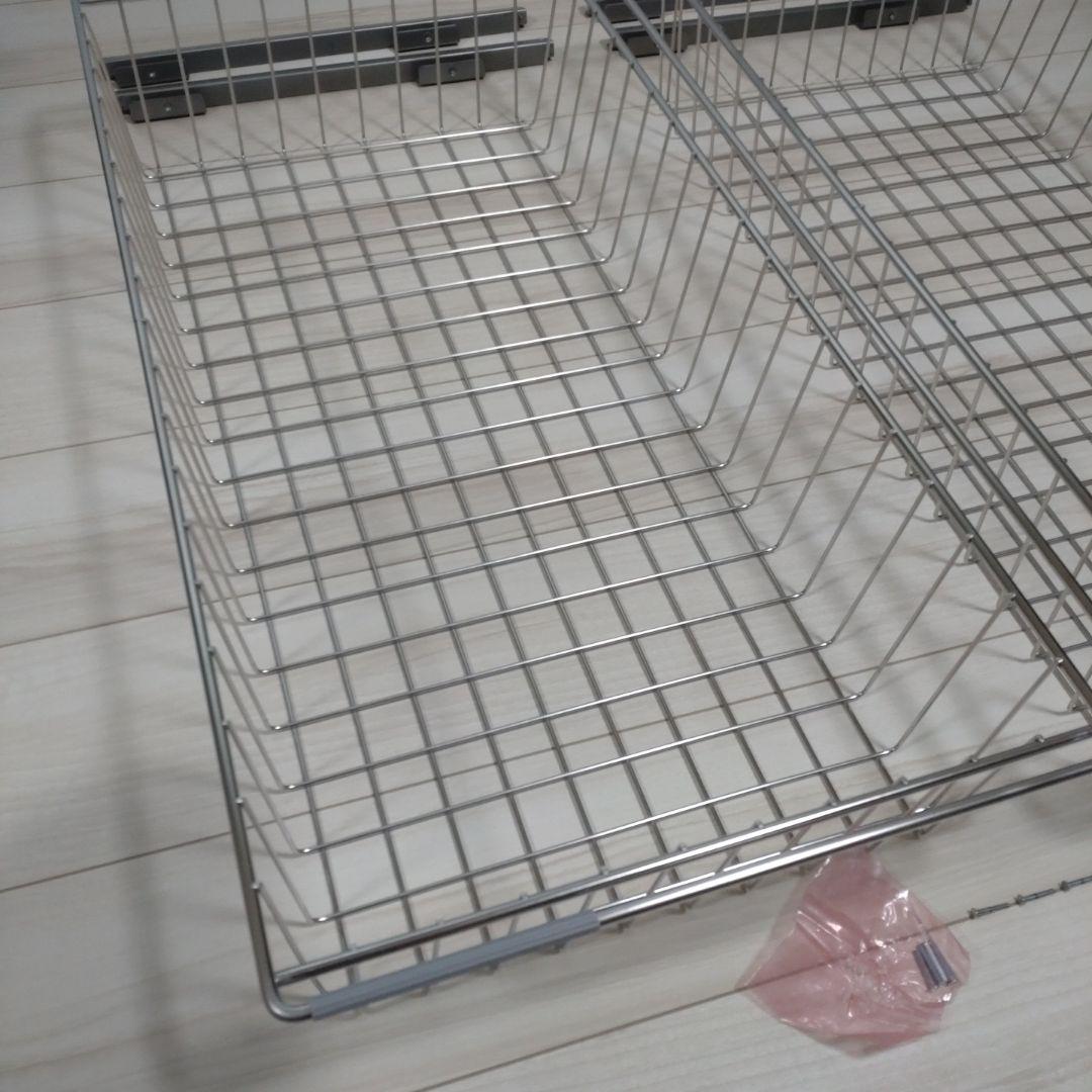 無印良品　ステンレスユニットシェルフ用　ワイヤーバスケット84㎝用　2個セット