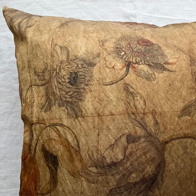 希少5万ハウスオブリリア植物柄クッションアスティエ・ド・ヴィラットコーラルタスク