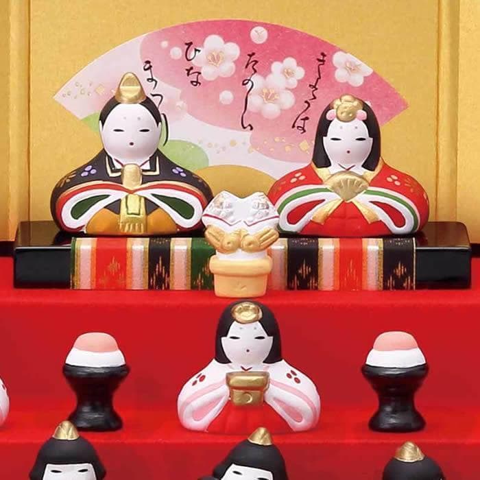 薬師窯　錦彩花かざり雛　五段飾り　ひな人形　新品　ひな祭り　お雛様　ミニチュア