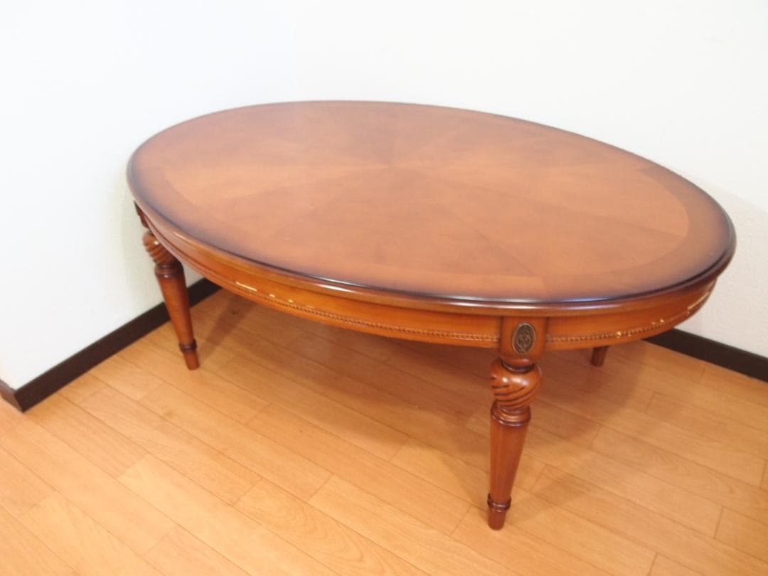 【中古・擦れあり】アジアン家具 Pass 楕円形 ソファーテーブル/ローテーブル