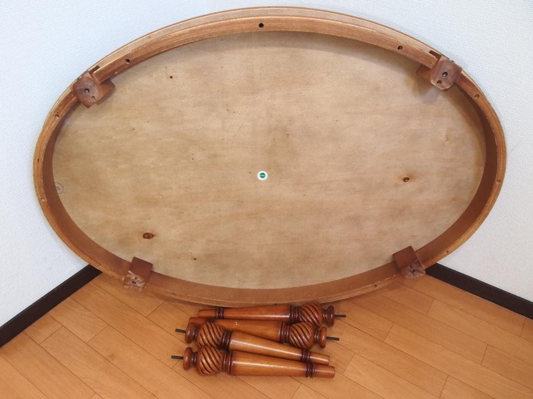 【中古・擦れあり】アジアン家具 Pass 楕円形 ソファーテーブル/ローテーブル