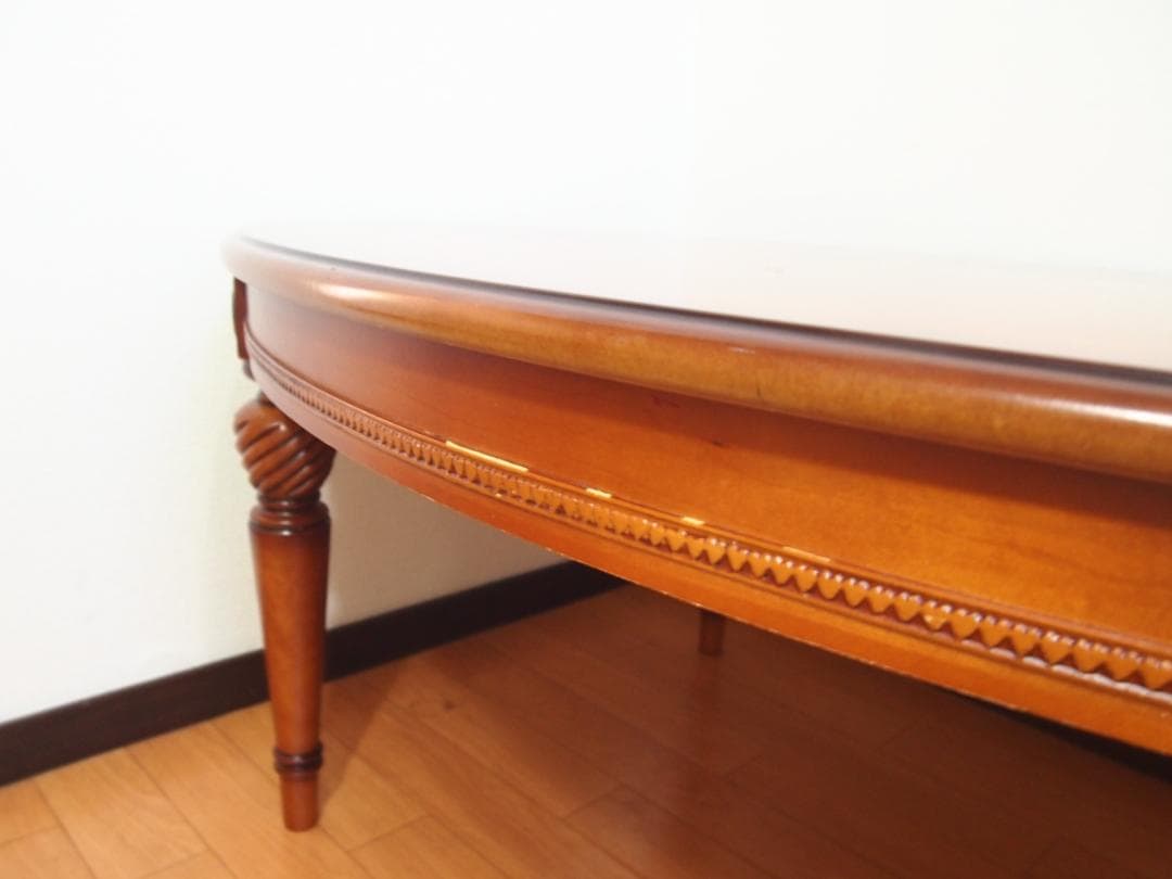 【中古・擦れあり】アジアン家具 Pass 楕円形 ソファーテーブル/ローテーブル