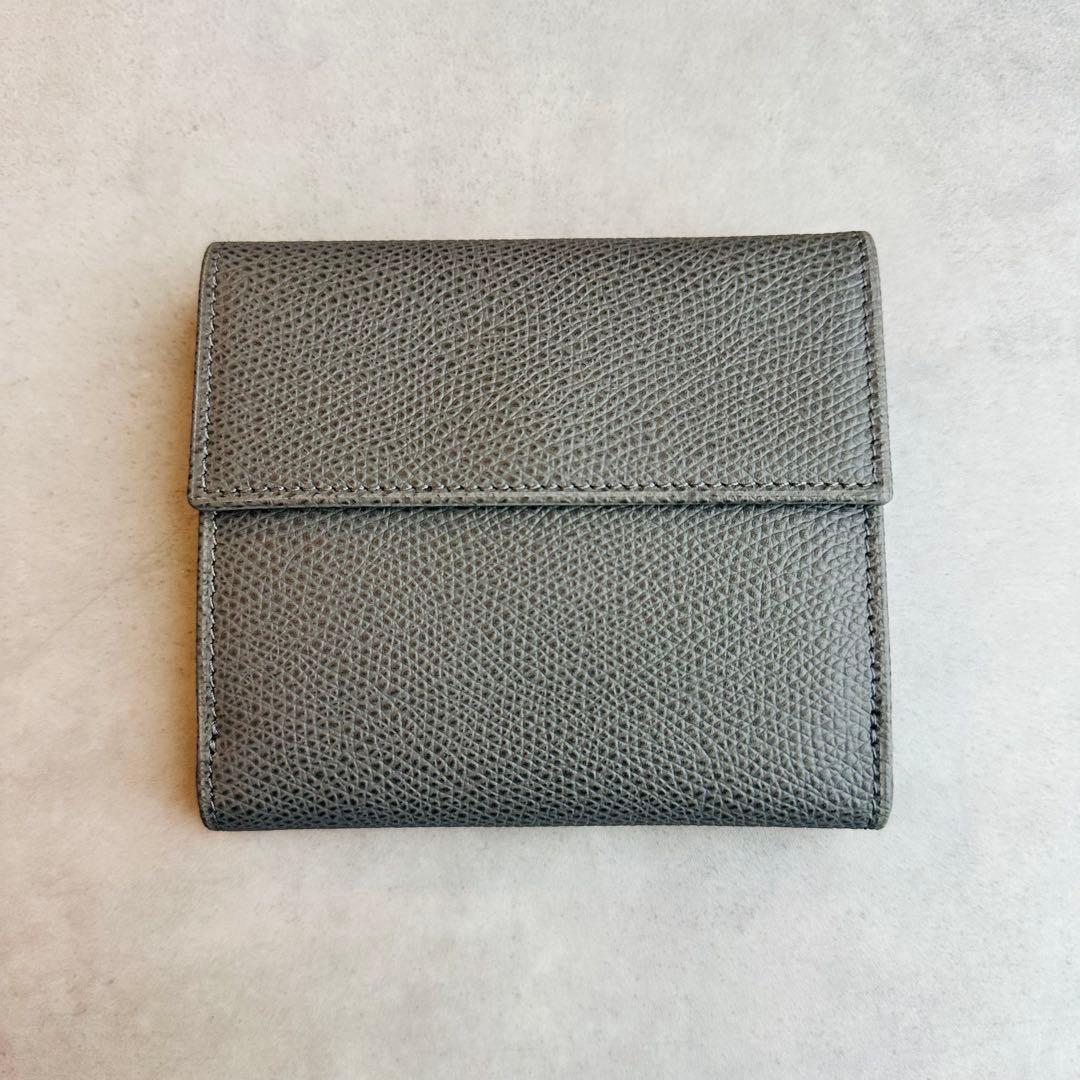 廃盤✨希少✨MORABITO レザー　二つ折り財布　コンパクトウォレット　グレー