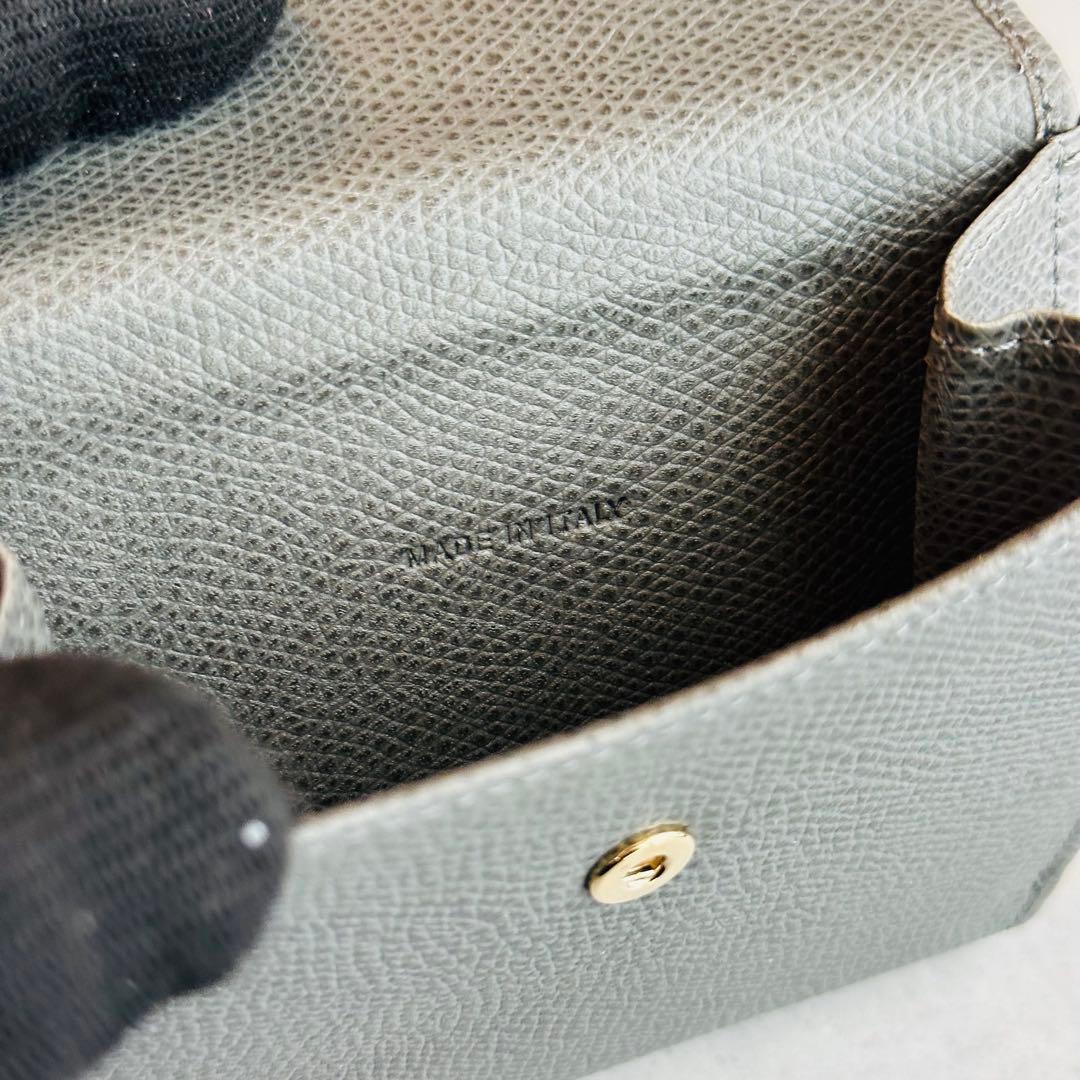 廃盤✨希少✨MORABITO レザー　二つ折り財布　コンパクトウォレット　グレー