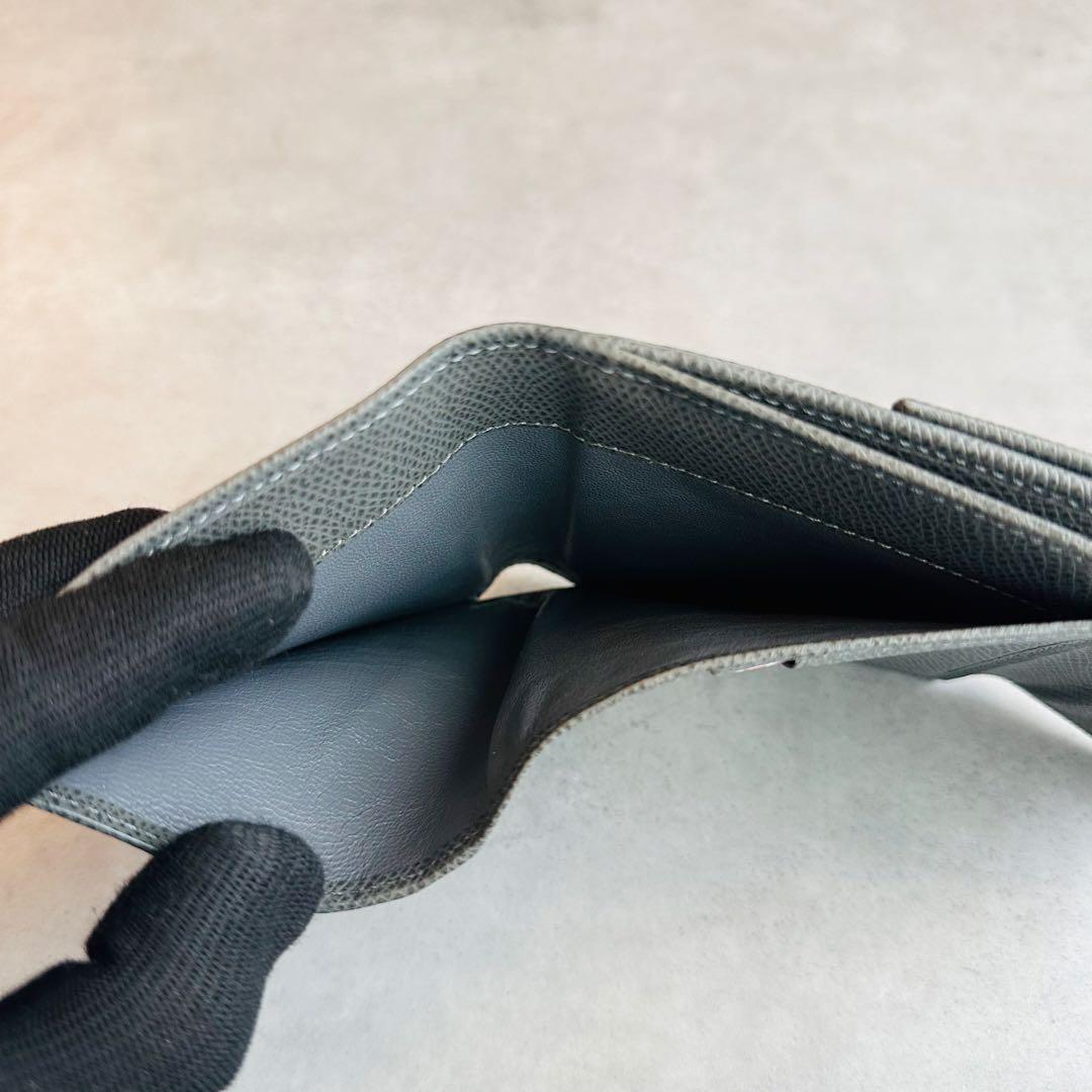 廃盤✨希少✨MORABITO レザー　二つ折り財布　コンパクトウォレット　グレー