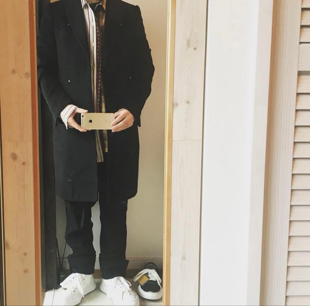 ミハラヤスヒロ アンゴラウール ドッキングチェスターコート BK 44