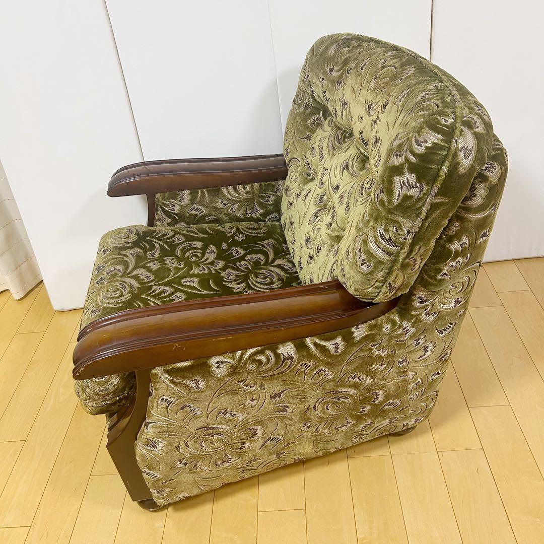 オールドカリモク　金華山　1人ソファ　グリーン　カリモク　karimoku