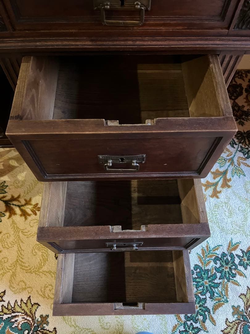 英国製 イギリス アンティーク デスク 棚 ビンテージ インテリア キャビネット