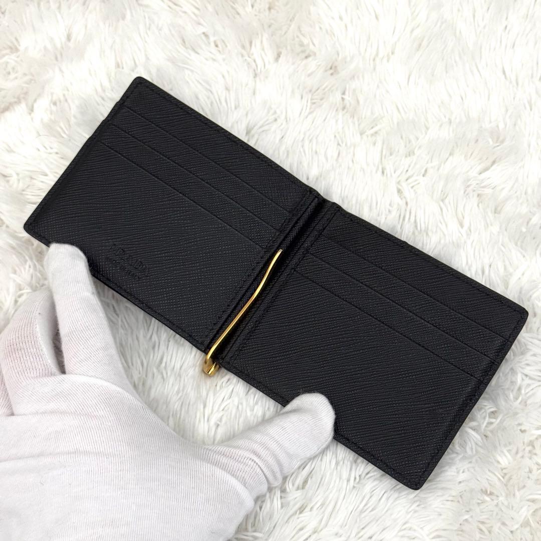 美品✨RFID内蔵 PRADA プラダ サフィアーノ マネークリップ 財布