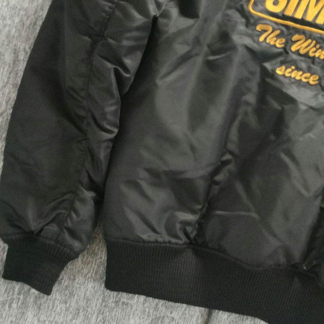 希少サイズ 3L SIMPSON MA-1 フード着脱可 フライトジャケット 黒