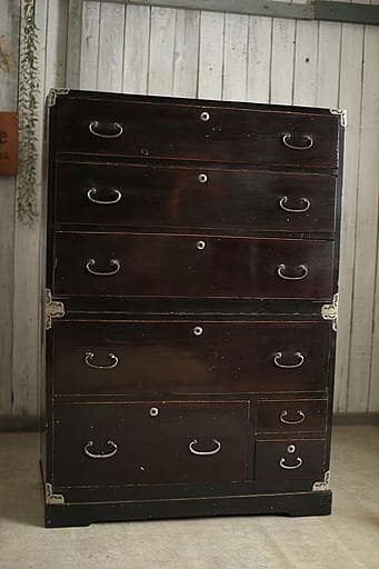 古いチェスト　引き出し4杯　タンス　収納　古家具　古民家　時代家具