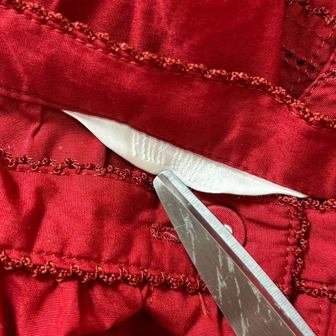 PINK HOUSE ピコフリル リボン　ロングスカート フロントボタン　赤