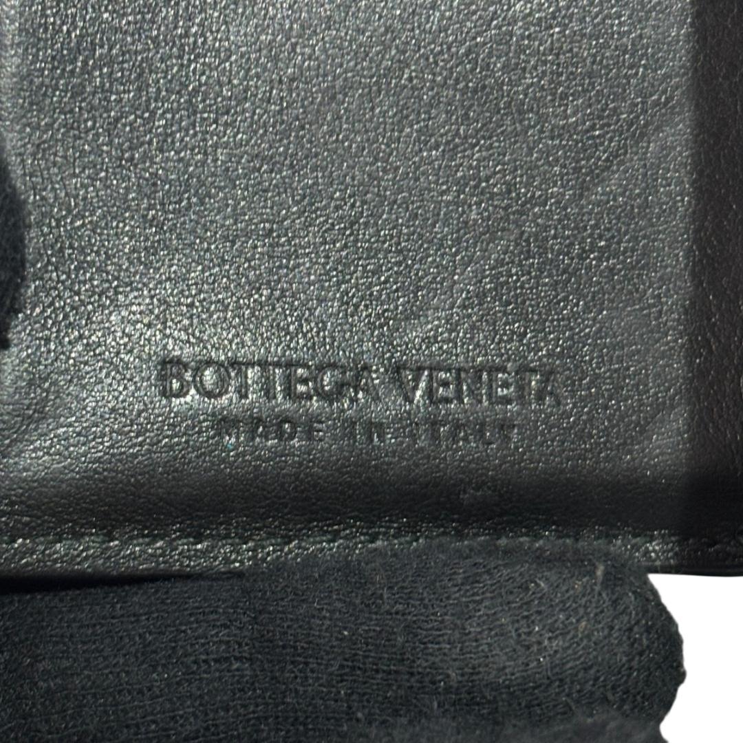 BOTTEGA VENETA イントレチャート 3つ折り財布 ブラック レザー