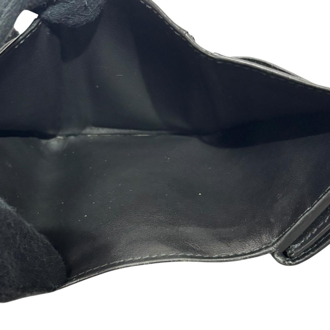 BOTTEGA VENETA イントレチャート 3つ折り財布 ブラック レザー