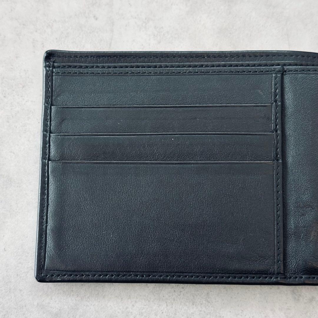 小物 GUCCI Logo plate leather bifold wallet