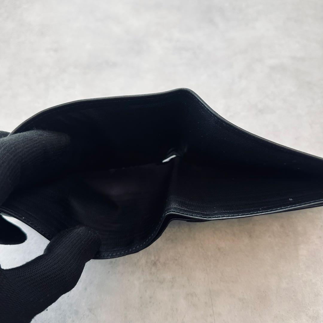 小物 GUCCI Logo plate leather bifold wallet