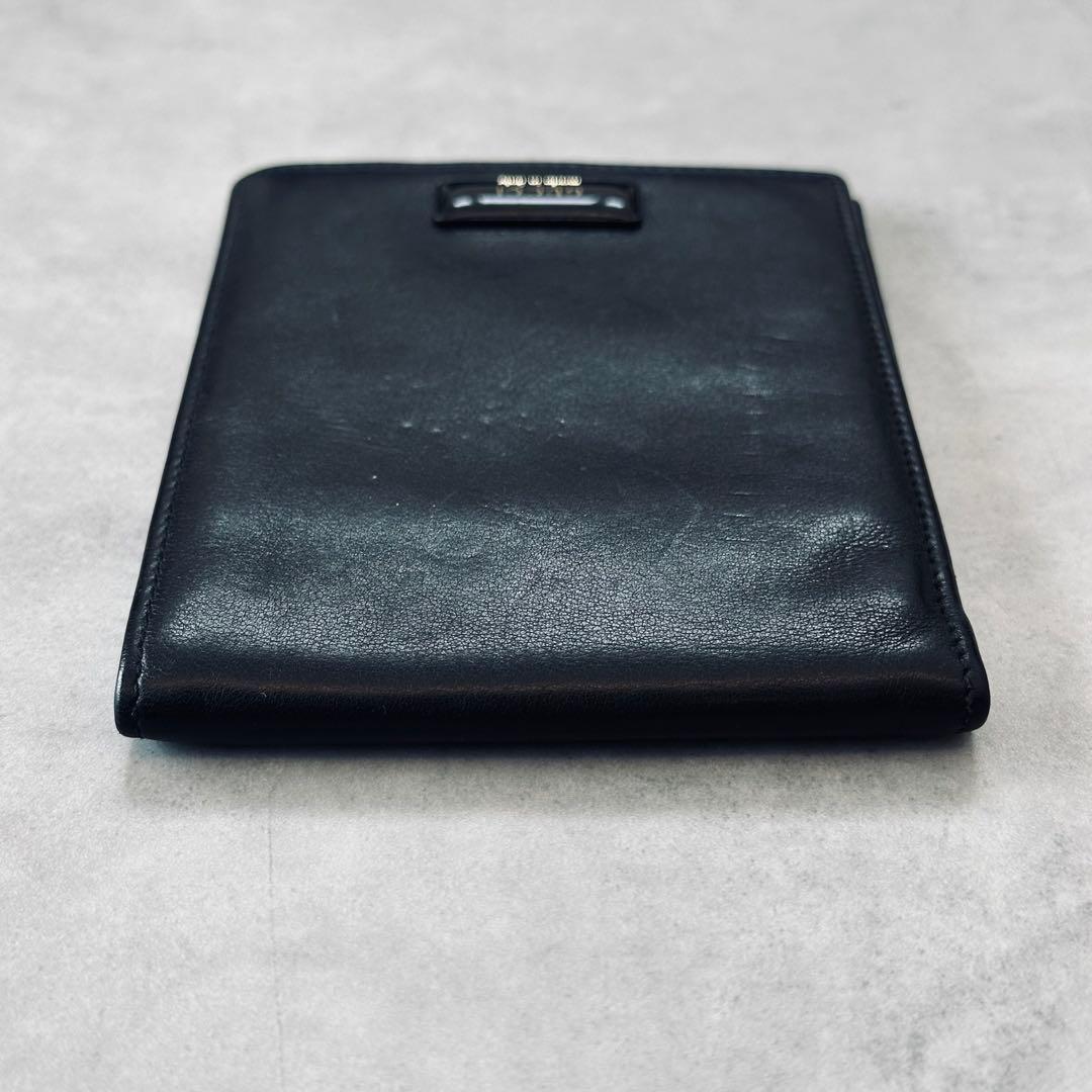 小物 GUCCI Logo plate leather bifold wallet